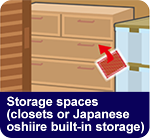 Storage spaces (closets or Japanese oshiire built-in storage)