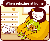 When relaxing at home