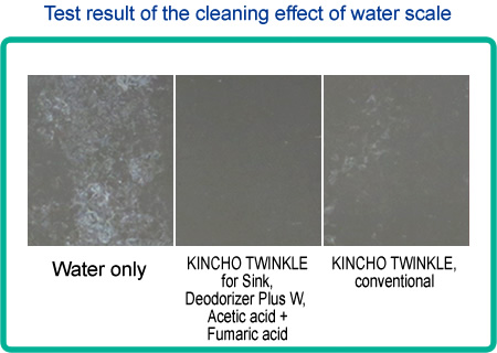 Test result of the cleaning effect of water scale