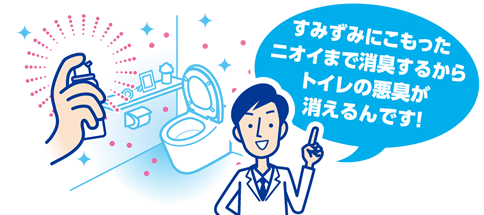 すみずみにこもったニオイまで消臭するからトイレの悪臭が消えるんです！